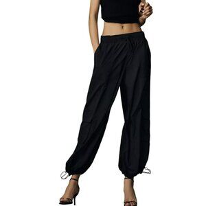 Anthropologie Daily Practice Black Base Jump Parachute Pants Medium NWT